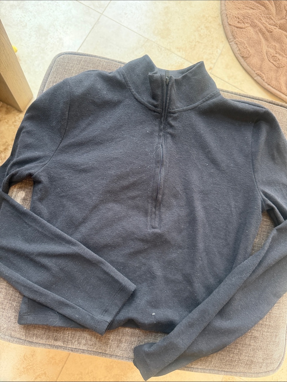 Sunday Best Black Half-Zip Mock Neck Sweatshirt